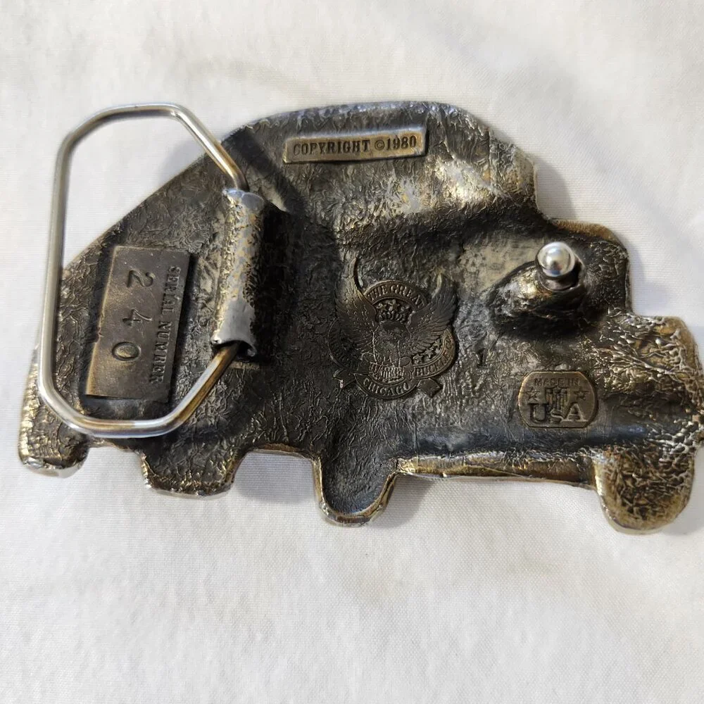 VTG The Great American Chicago Truck Brass Belt Buckle #240 Semi-Truck Trailer